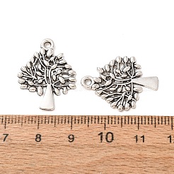 合金のチベット風チャーム  木のチャーム  アンティークシルバー  24x18.5x1.5mm  穴：1.8mm  約800個/1000g&nbsp;AL-CBA5212-12AS