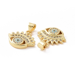 Brass Micro Pave Cubic Zirconia Pendants&nbsp;ZIRC-P106-10G