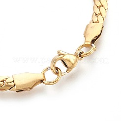 Ion Plating(IP) 304 Stainless Steel Curb Chain Bracelets&nbsp;BJEW-L636-02A-G