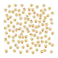 真鍮ビーズ  長持ちメッキ  ロンデル  14KGP本金メッキ  3x2.5mm  穴：1.2mm  300個/箱&nbsp;KK-PH0002-20B-WH