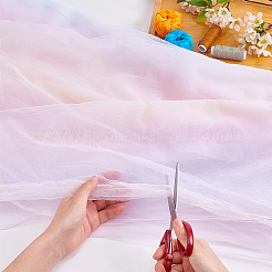 虹色のポリエステルメッシュ生地  ドレス衣装の装飾用  ピンク  500x15x0.03cm  1.5m / pc&nbsp;DIY-WH0504-162B