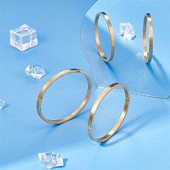 2Pcs 304 Stainless Steel Plain Bangles&nbsp;BJEW-UN0001-49