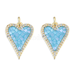 Brass Micro Pave Clear Cubic Zirconia Pendants&nbsp;KK-N227-93B