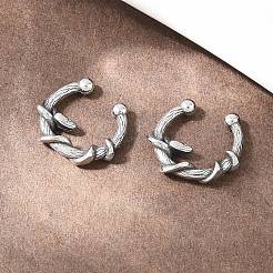 316ステンレススチールフープノーズリング  アンティークシルバー  ヘビ  12x13x3mm&nbsp;AJEW-C044-05D-AS