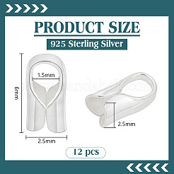 12Pcs Column Sterling Silver Cord Ends&nbsp;STER-BC0004-48B