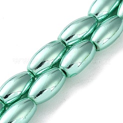 電気めっき合成磁性ヘマタイト ビーズ 連売り  ライス  ミックスカラー  12~12.5x6~6.5mm  穴：1.2mm  約34個/連  16.34~16.42インチ（41.5~41.7cm）&nbsp;G-C248-I01-6x12mm