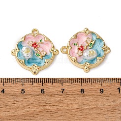 Light Gold Tone Alloy Enamel Pendants&nbsp;ENAM-B028-38KCG-05