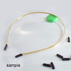 シリコーンコードの端  ヘアバンド作成用  ヘアアクセサリーパーツ  ブラック  15x6mm  半分穴：4mm&nbsp;FIND-R026-01