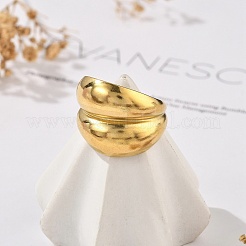 304 Stainless Steel Open Cuff Rings&nbsp;RJEW-R014-02G-01