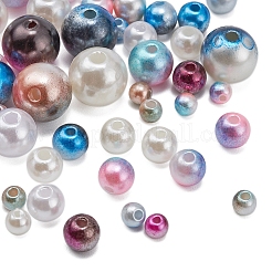 2148個24スタイルabsプラスチックイミテーションパールビーズ  ラウンド  ミックスカラー  4x3.5mm  穴：1.2mm&nbsp;OACR-YW0001-25B