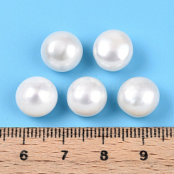 グレード3a 天然養殖淡水真珠ビーズ  片穴  半円形ビーズ  乳白色  10.5~11x8~9mm  穴：1mm&nbsp;PEAR-N018-3A-10511A