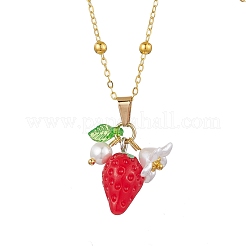 Resin Fruit Pendant Necklaces&nbsp;NJEW-JN05204-03