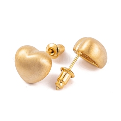 ハート真鍮スタッドピアス女性用  18KGP本金メッキ  10x11mm&nbsp;LS-EJEW-G391-07G
