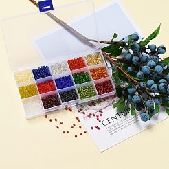 180G 15 Colors Glass Seed Beads&nbsp;SEED-JQ0003-01A-4mm