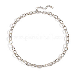 8.5mm 304ステンレススチールテクスチャアズキチェーンネックレス（女性・男性用）  変色しない  ステンレス鋼色  17.72インチ（45cm）&nbsp;LE0950