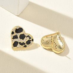 Brass Micro Pave Cubic Zirconia Stud Earrings for Women&nbsp;EJEW-A168-09G
