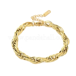 304 Stainless Steel Rope Chain Bracelets&nbsp;BJEW-C084-02G