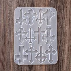 DIYクロスペンダントシリコンモールド  レジン型  UVレジン用  エポキシ樹脂ジュエリー作り  ホワイト  233x174x5mm  穴：2mm  内径：68mm&nbsp;DIY-E057-02