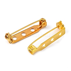 アイアン製ブローチパーツ  バックバーピン  ゴールドカラー  長さ27mm  5 mm幅  厚さ7mm  穴：約2mm  ピン：0.8mm&nbsp;E023Y-G