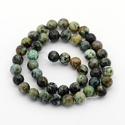 Mixed Size Natural African Turquoise(Jasper) Round Bead Strands&nbsp;TURQ-X0003