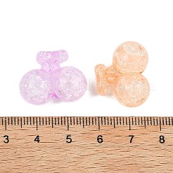 クリアクラックアクリルビーズ  チェリー  ミックスカラー  17.5~18x21.5x11.5mm  穴：3mm  約244個/500g&nbsp;MACR-K361-22