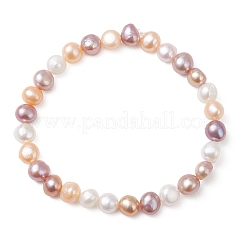 Natural Cultured Freshwater Pearl Beaded Stretch Bracelets for Women&nbsp;BJEW-JB13135