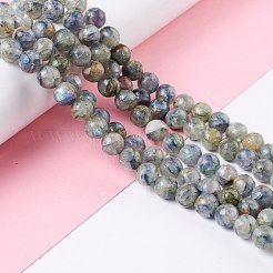 Assembled Synthetic Green Fluorite and Dyed Selenite Beads Strands&nbsp;G-K317-A04