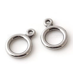 変色しにくい304ステンレススチールのトグル留め具  ステンレス鋼色  18.5x13.5x2.5mm  穴：2mm&nbsp;X-STAS-Q195-85