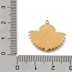 304ステンレスペンダント  エナメル  ファンチャーム  18KGP本金メッキ  イオンプレーティング（ip）  ミックスカラー  19.5x22x2mm  穴：1.5mm&nbsp;STAS-N108-89G