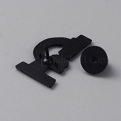化学テーマのエナメルピン  バックパックの衣類用の黒合金ブローチ  顕微鏡  30.5x17.5x1mm&nbsp;JEWB-WH0020-040A