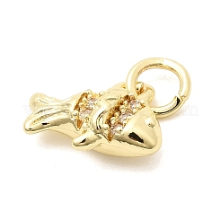 Brass Pave Clear Cubic Zirconia Pendants&nbsp;KK-G554-16G