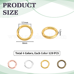 4 Colors Alloy Closed Jump Rings&nbsp;FIND-GA0006-89A