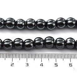 合成磁気無しヘマタイトビーズ連売り  溝付き丸  7~8x7mm  穴：1.6mm  約56個/連  15.63インチ（39.7cm）&nbsp;G-H303-B16
