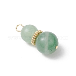 6Pcs 6 Styles Natural Green Aventurine & Carnelian & Rose Quartz & Yellow Jade & Amethyst & Tiger Eye Gourd Pendants&nbsp;PALLOY-JF04276