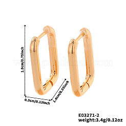 Elegant Rectangle Brass Hoop Earrings&nbsp;BN8736-2