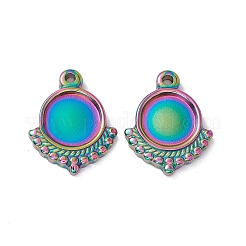 Ion Plating(IP) 304 Stainless Steel Pendant Cabochon Settings&nbsp;STAS-E169-10M