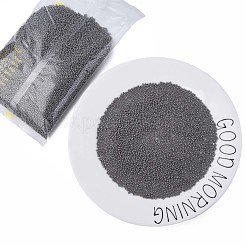 11/0 チェコ不透明ガラスシードビーズ  光沢のある  ラウンド  グレー  2.2x1.5mm  穴：0.7mm  約500 G /袋&nbsp;SEED-N004-003B-15