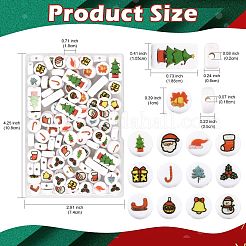 112Pcs 14 Styles Christmas Printed Opaque Acrylic Beads&nbsp;OACR-FS0002-69