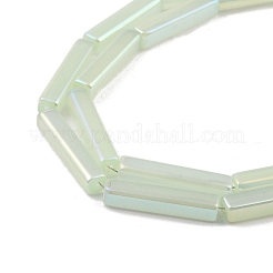 電気メッキガラスビーズセット  ABカラーメッキ  長方形  アクア  19.5~20x3.5~4x3.5~4mm  穴：1mm  約38個/連  29.13''（74センチメートル）&nbsp;EGLA-Q128-11A-AB02
