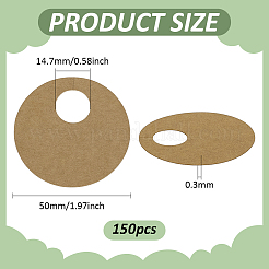 クラフト紙のワイングラスチャーム  ゴブレットマーカー  フラットラウンド  ダークチソウ  50x0.3mm  内径：14.7mm&nbsp;AJEW-WH0248-688
