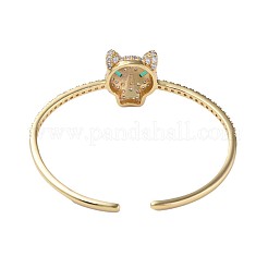 Cubic Zirconia Leopard Open Cuff Bangle&nbsp;BJEW-N012-028