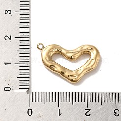 304ステンレスペンダント  ホローハートチャーム  14KGP本金メッキ  22.5x16x3mm  穴：1.2mm&nbsp;STAS-L022-236G