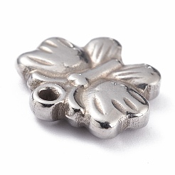 変色しない201ステンレススチールチャーム  蝶  13x14.5x3mm  穴：1.4mm&nbsp;STAS-G238-10
