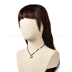 女の子の女性のためのナザールボンジュウ真鍮マイクロパヴェキュービックジルコニアペンダントネックレス  ガラスシードビーズネックレス  ゴールドカラー  ミックスカラー  16.93インチ（43cm）&nbsp;NJEW-JN03692