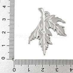 304ステンレスペンダント  葉のチャーム  ステンレス鋼色  36x28.5x2mm  穴：2mm&nbsp;STAS-D376-23P