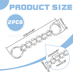 合金ツイストチェーンバッグ延長チェーン2個  リング付き  プラチナ  133mm&nbsp;FIND-UN0003-07P