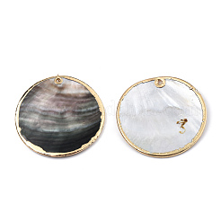 Natural Black Lip Shell Pendants&nbsp;SSHEL-N034-127B-01LG