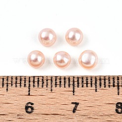 グレード3a 天然養殖淡水真珠ビーズ  片穴  半円形ビーズ  桃パフ  4~5x3~3.5mm  穴：0.9~1mm&nbsp;PEAR-N018-3A-4045B