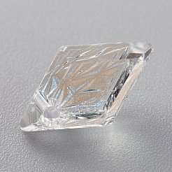 エンボスガラスラインストーンペンダント  菱形  多面カット  月光  13x8x4.2mm  穴：1.2mm&nbsp;GLAA-J101-04A-001MO