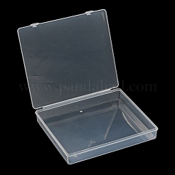 クリアプラスチックビーズ収納ケース  ビーズなど  長方形  透明  14.6x12.85x2.25cm  内径：14.2x12.25のCM&nbsp;CON-XCP0002-41